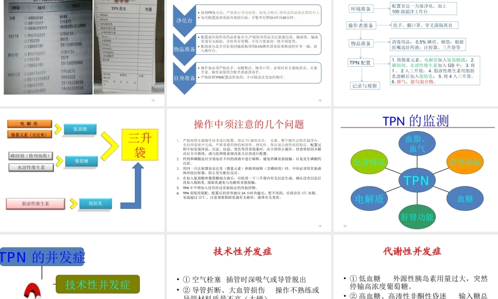 全胃肠外营养与3L袋配置.ppt