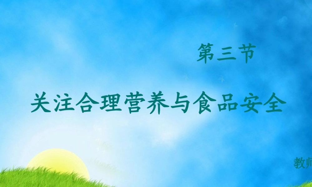 关注合理营养与食品安全PPT.ppt