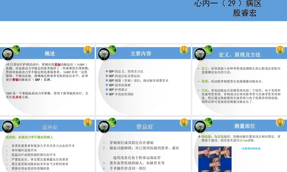 有创动脉血压的监测.ppt