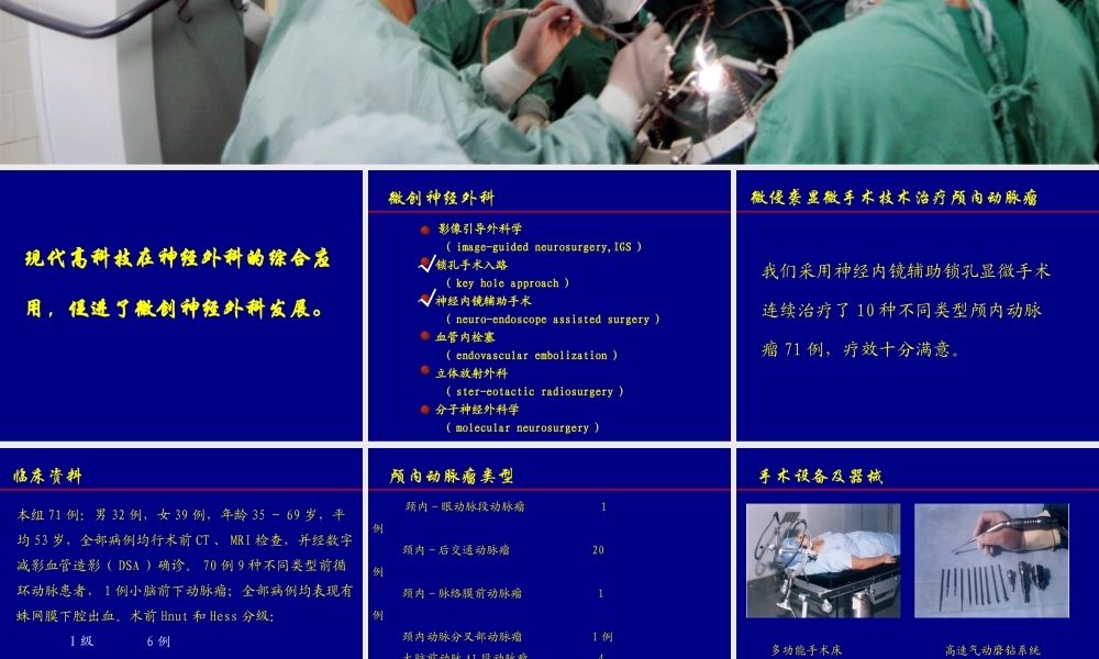 内镜辅助锁孔入路夹闭颅内动脉瘤.ppt