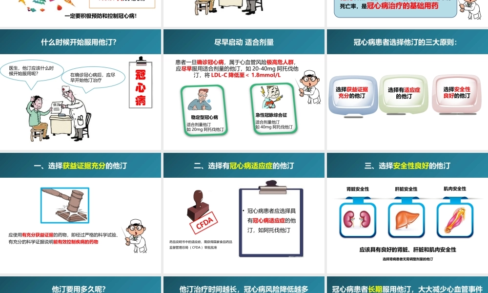 冠心病患者选择他汀的原则.pptx