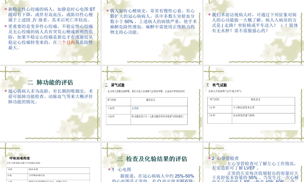 冠心病术前评估.ppt