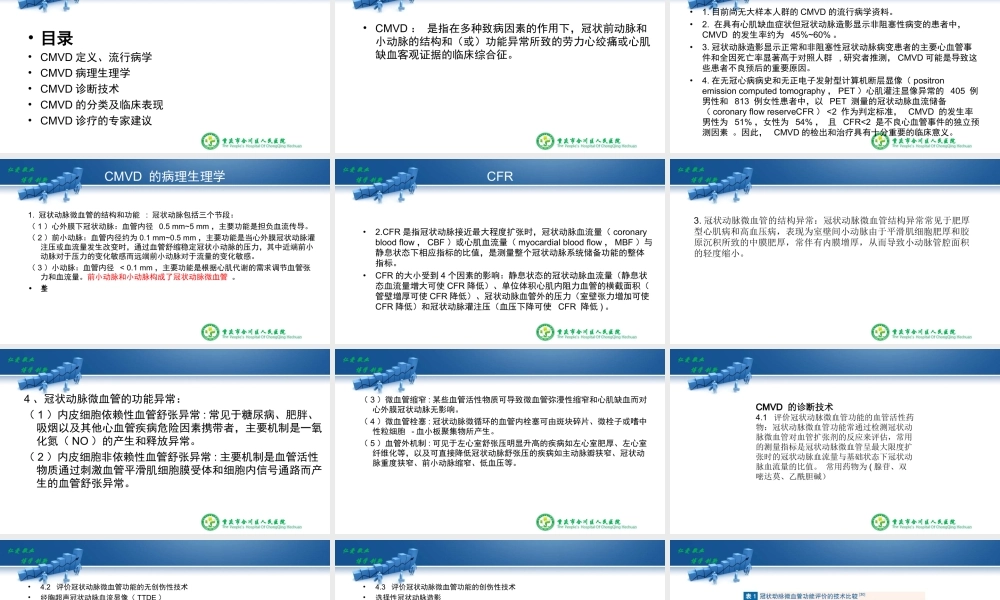 冠状动脉微血管病变专家共识[1].ppt