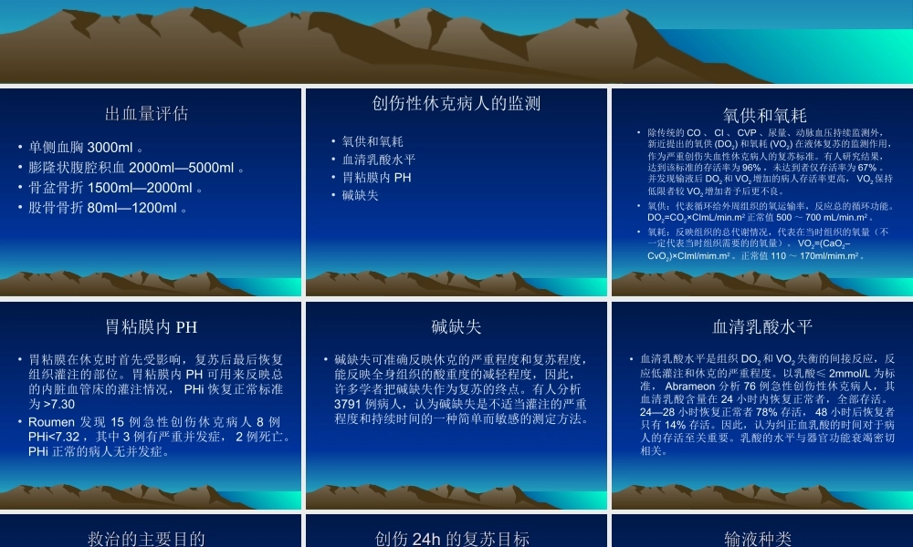 创伤病人输液、成份输血现状及液体复苏的进展.ppt