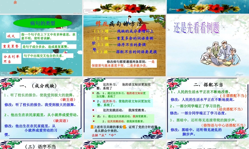 初一病句的辨析及修改.ppt