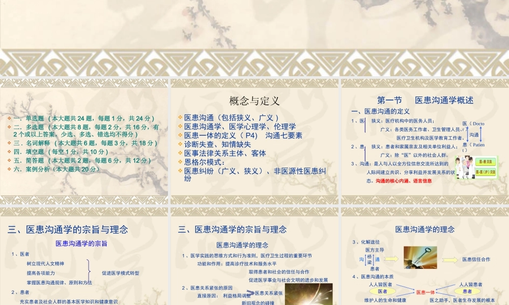 医患沟通复习2015-12-11.ppt