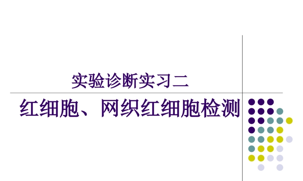 实习二红细胞、网织红细胞检测.ppt