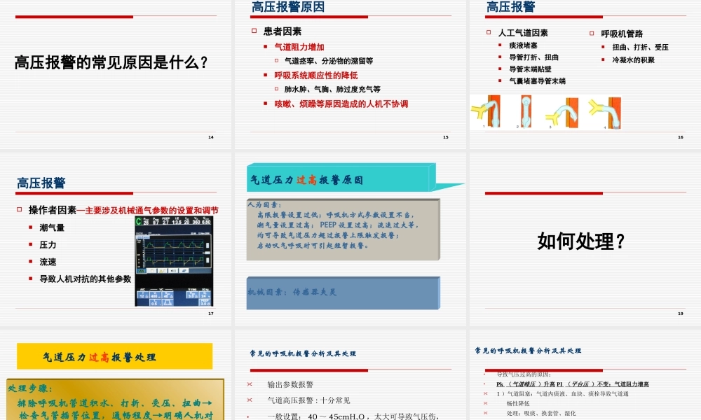 常见呼吸机报警的处理--吴慧毅.ppt