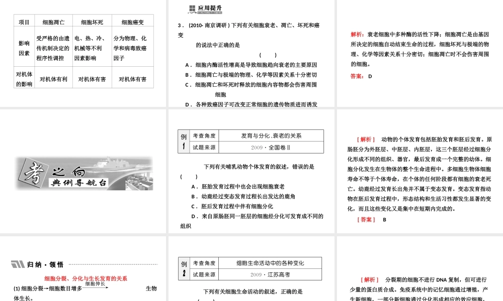必修1--第五单元--第二讲--细胞的分化、衰老、凋亡和癌变.ppt