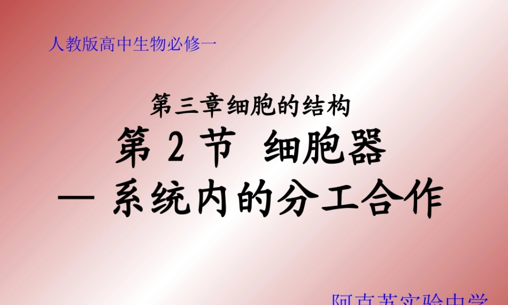 必修1-分子与细胞-第2节-细胞器──系统内的分工合作-(1).ppt