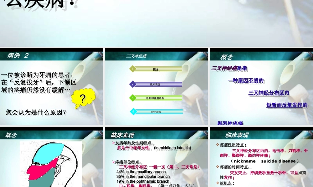 怎么分辨三叉神经痛偏头痛牙痛.ppt