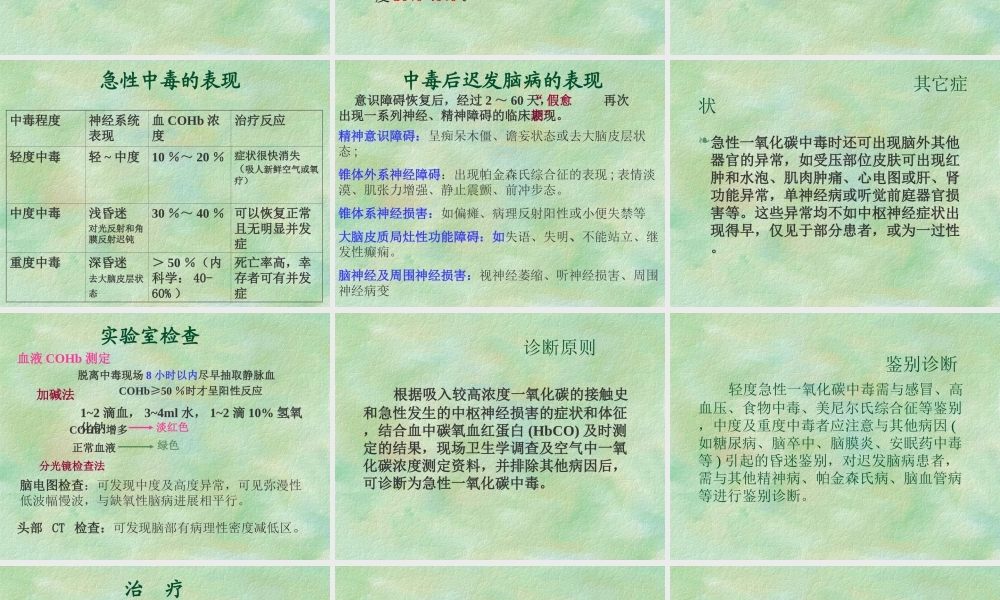 急性CO中毒的诊治.ppt