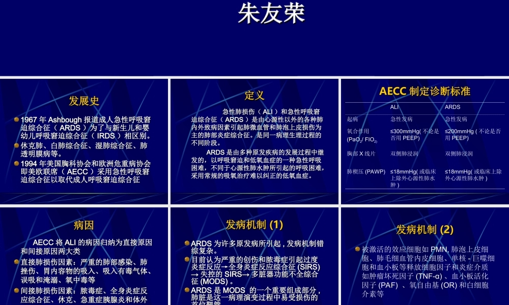 急性肺损伤和急性呼吸窘迫综合.ppt