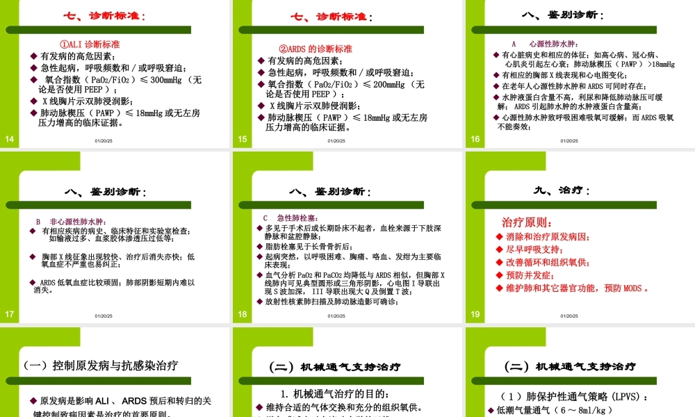 急性肺损伤和急性呼吸窘迫综合症(最新).ppt