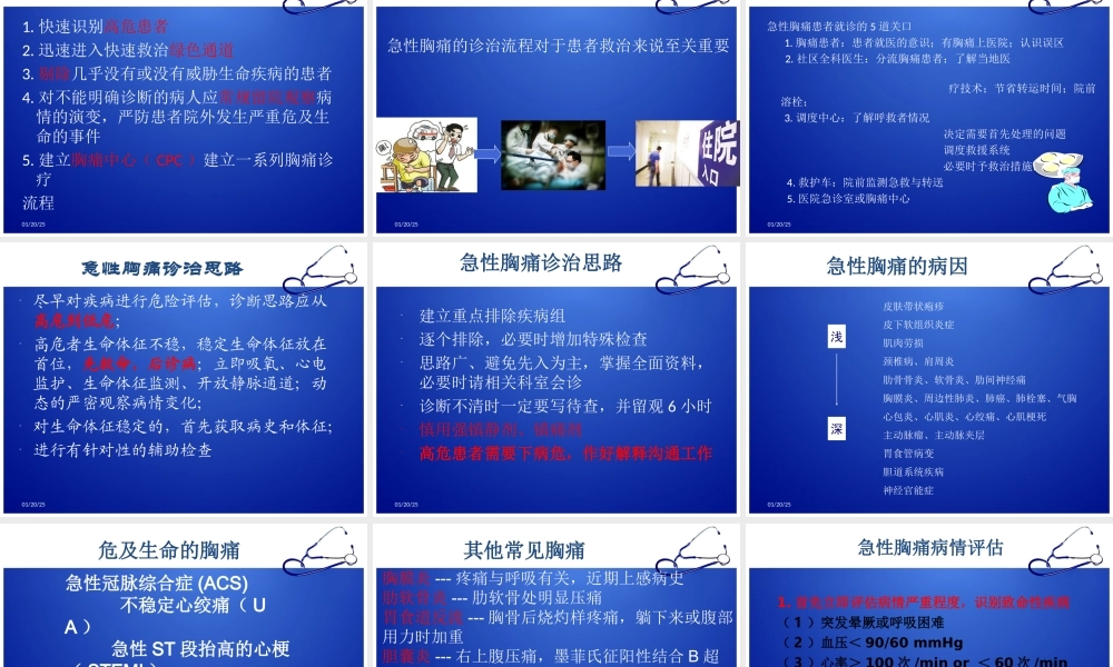 急性胸痛诊治流程.ppt