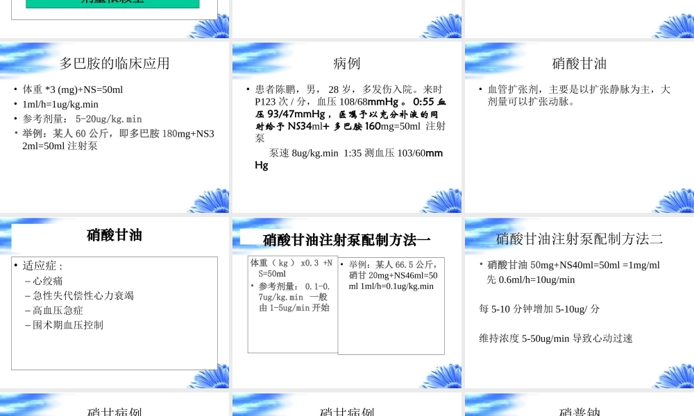 急救药品注射泵配制与应用j.ppt