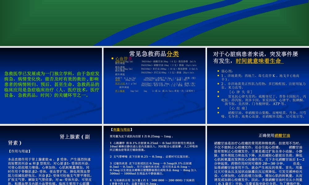 急救药品的应用.ppt
