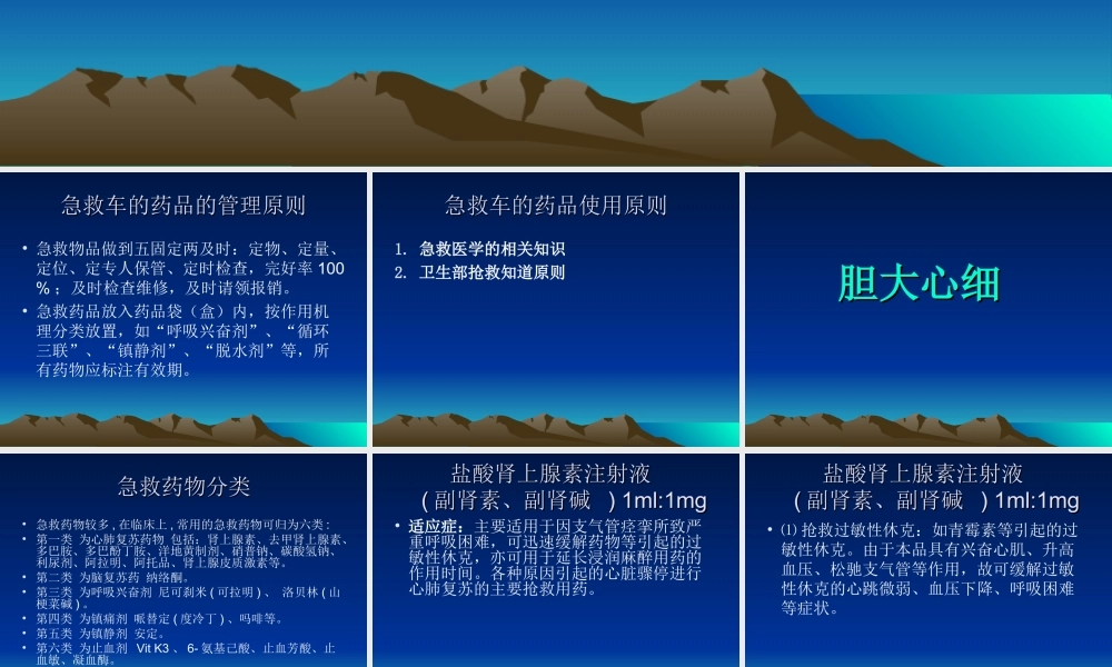 急救药品讲座摘要.ppt