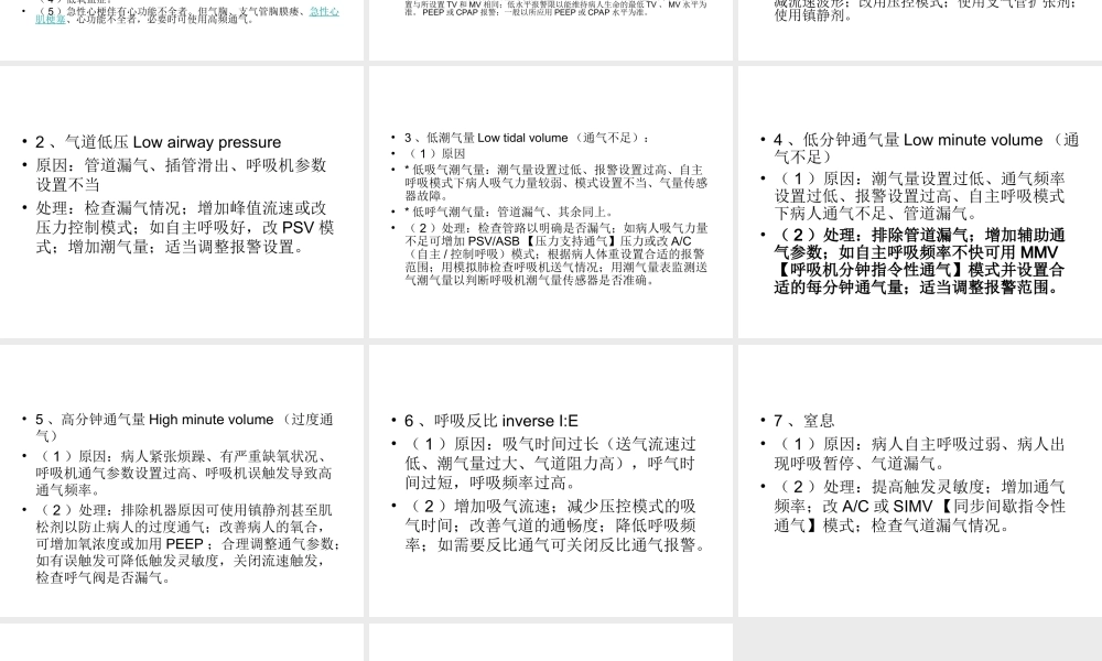 急诊呼吸机参数设置及处理分析.ppt