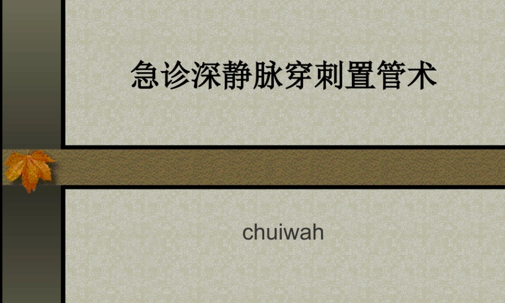 急诊深静脉穿刺置管术.ppt