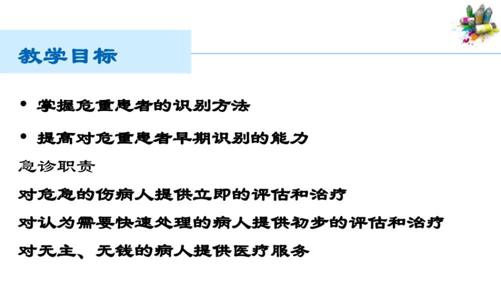 急诊科危重病人的识别与处理8.28.ppt
