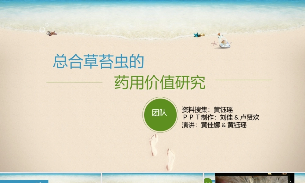 总合草苔虫的药用研究.ppt