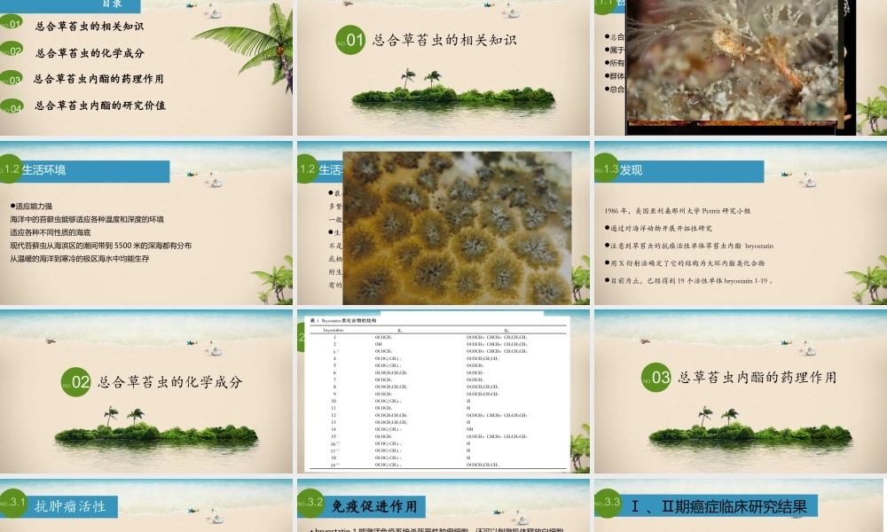 总合草苔虫的药用研究.ppt