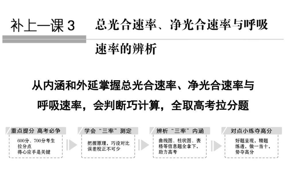 总光合速率、净光合速率与呼吸速率的辨析.ppt