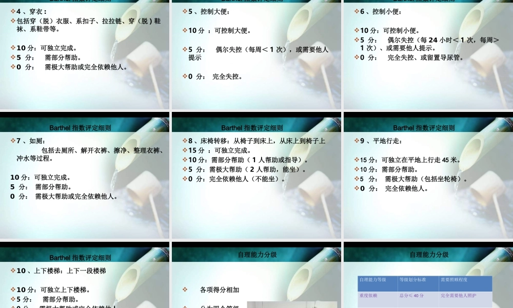 患者自理能力评估.ppt