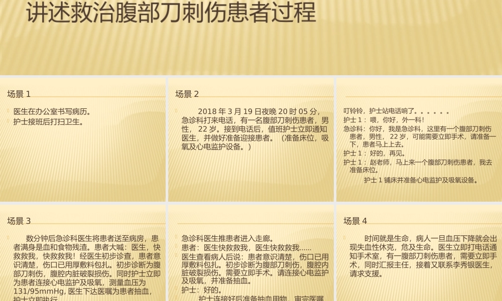 情景剧-腹部刀刺伤救治过程.pptx