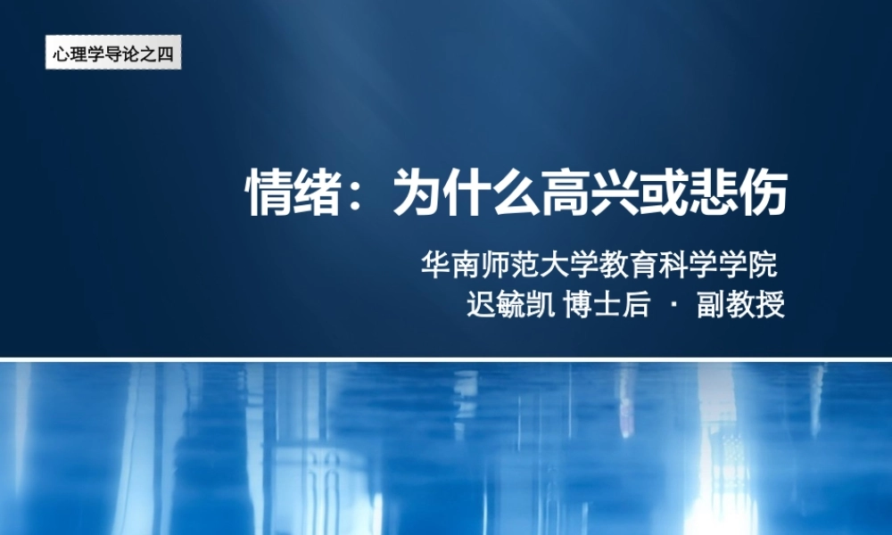 情绪：为什么高兴或悲伤概要.ppt