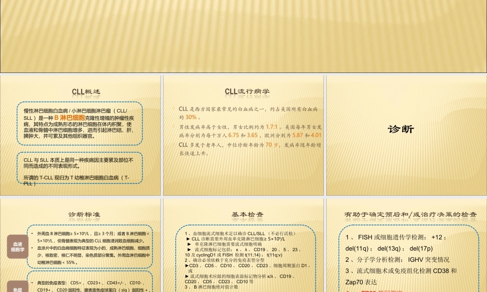 慢性淋巴细胞白血病CLL指引解读.ppt
