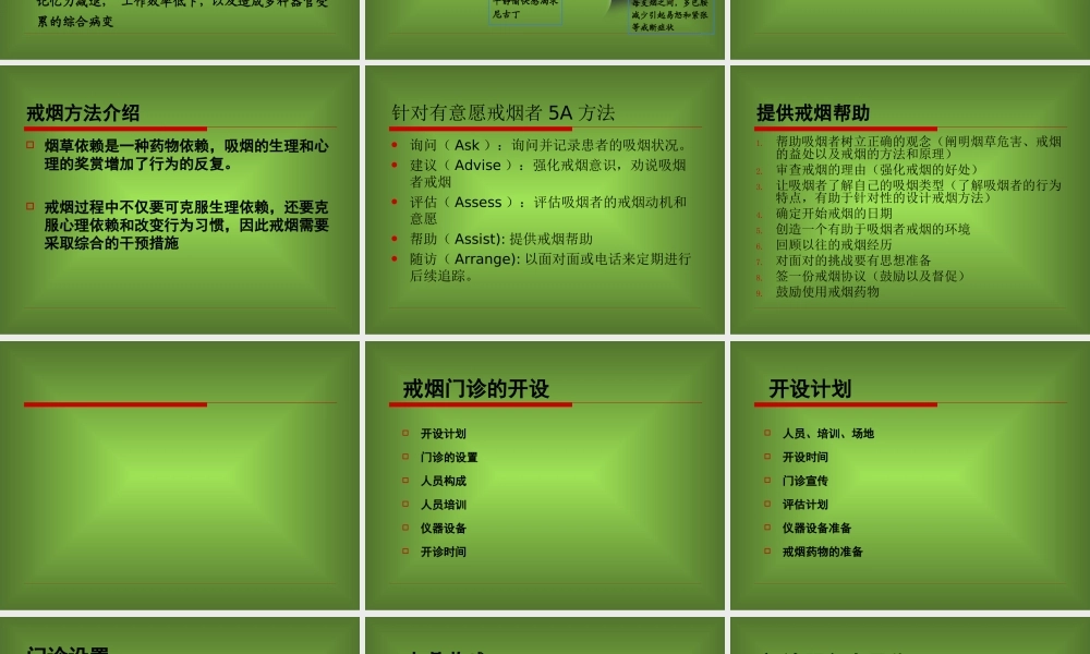 戒烟方法与戒烟门诊的设立1.ppt