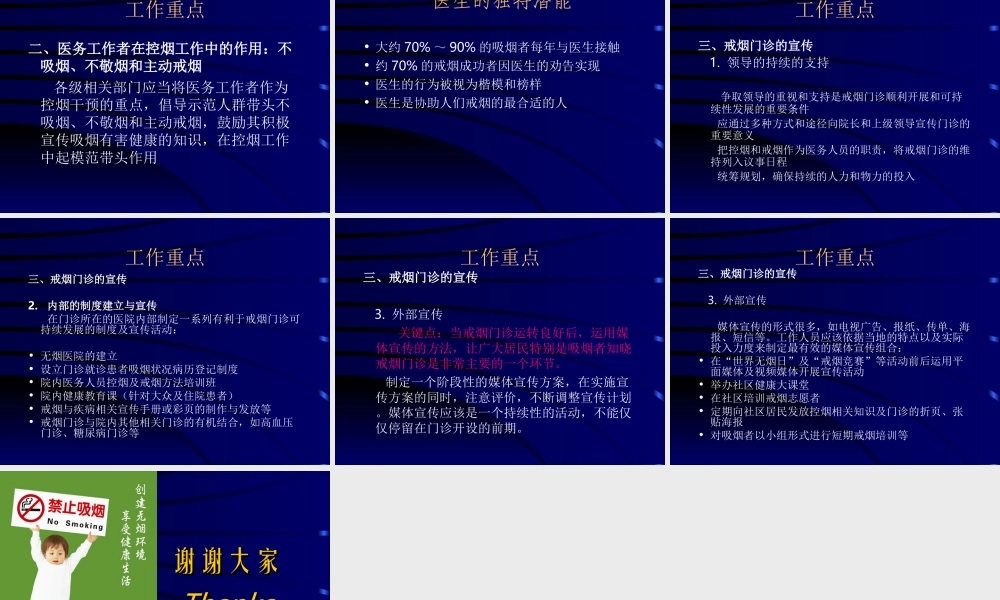 戒烟门诊的院内外行动.ppt
