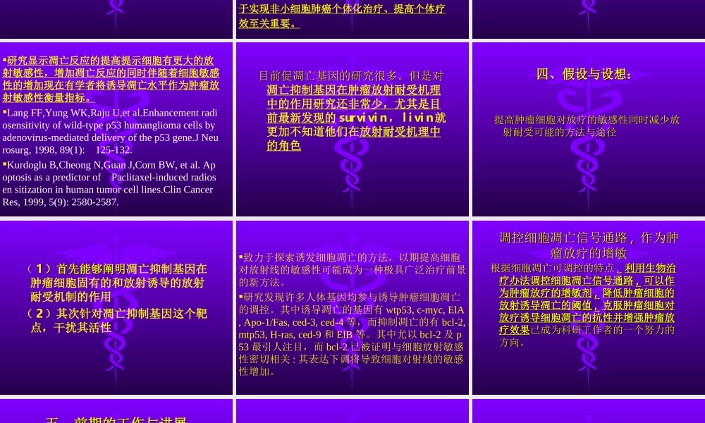 戴春华凋亡抑制因子在肺癌放射耐受机理中的作用.ppt