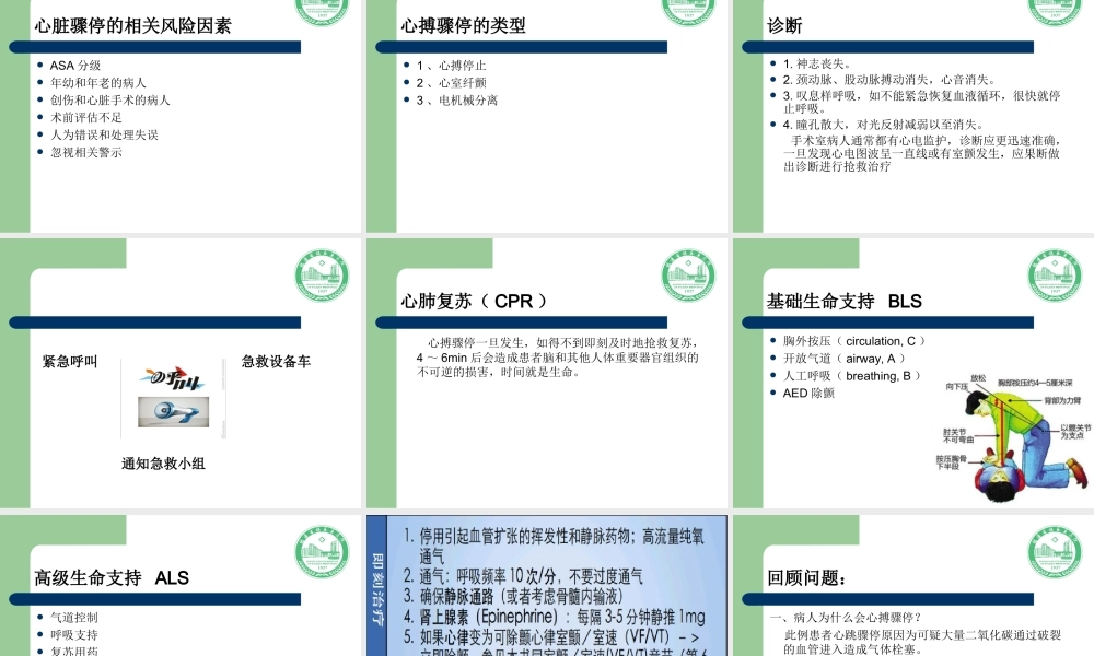 手术室应急手册--心脏骤停.ppt