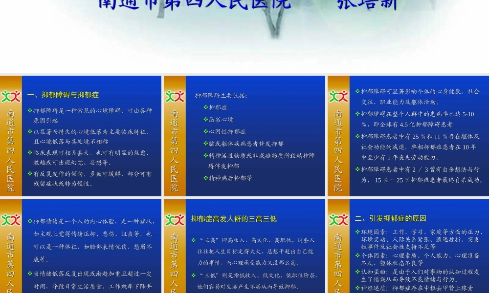 抑郁症的相关概念.ppt