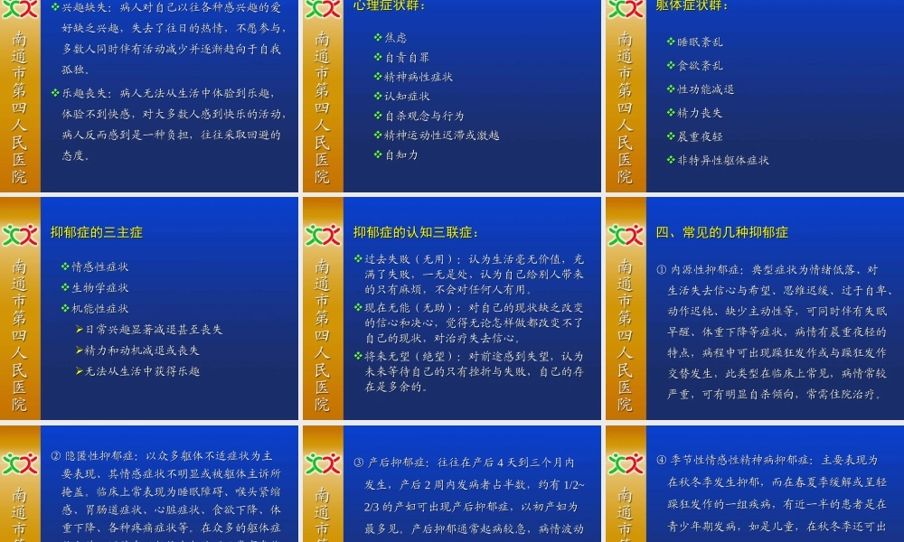 抑郁症的相关概念.ppt