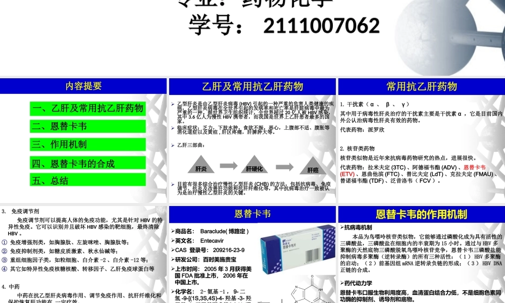 抗乙肝新药Entecavir恩替卡韦的合成.pptx