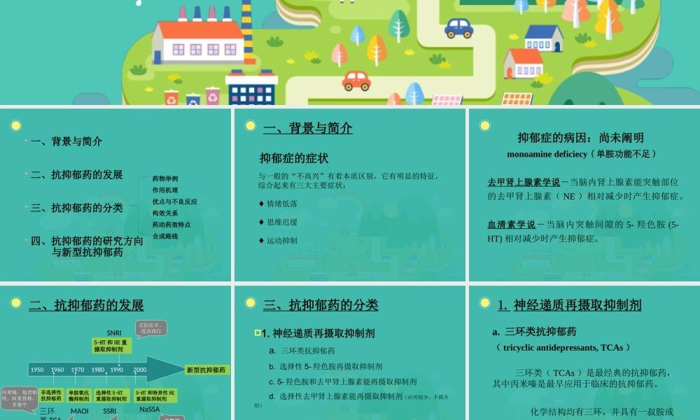 抗抑郁药综述模板.ppt