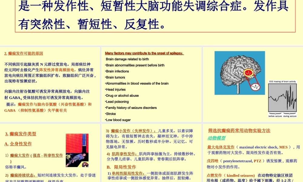 抗癫痫和抗惊厥药Antiepileptic..ppt