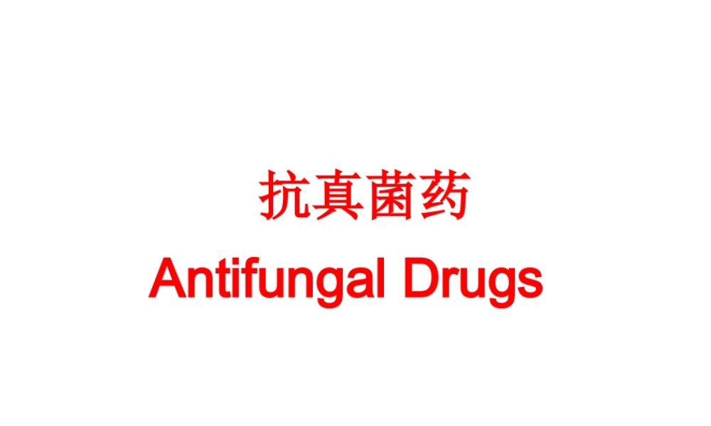 抗真菌药AntifungalDrugs.ppt