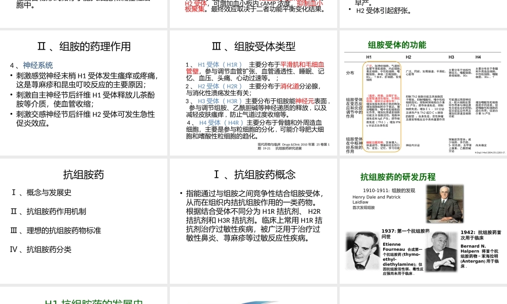 抗组胺药的机制与应用.pptx