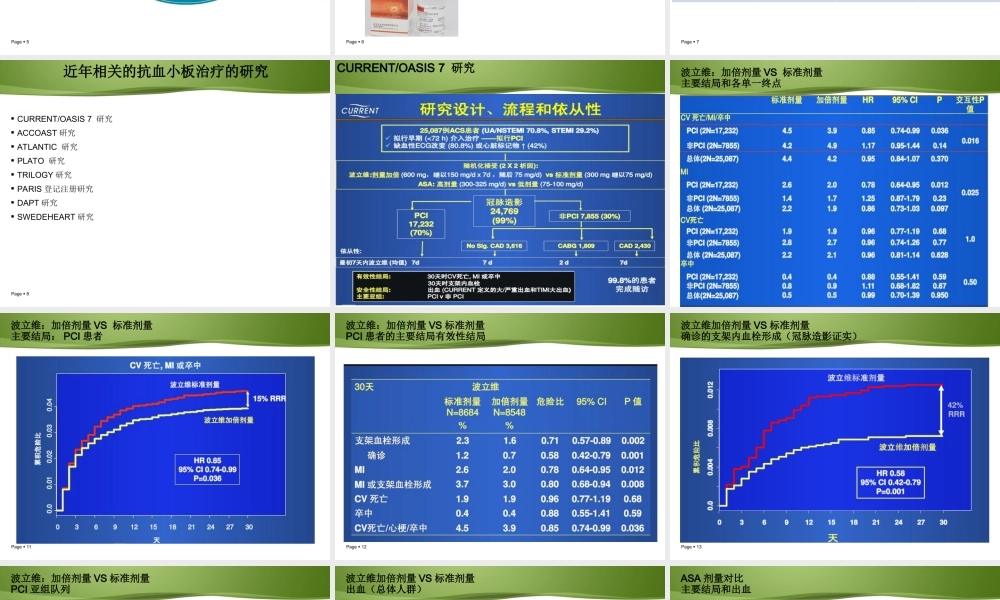 抗血小板聚集新进展(大型试验、指南汇总).ppt
