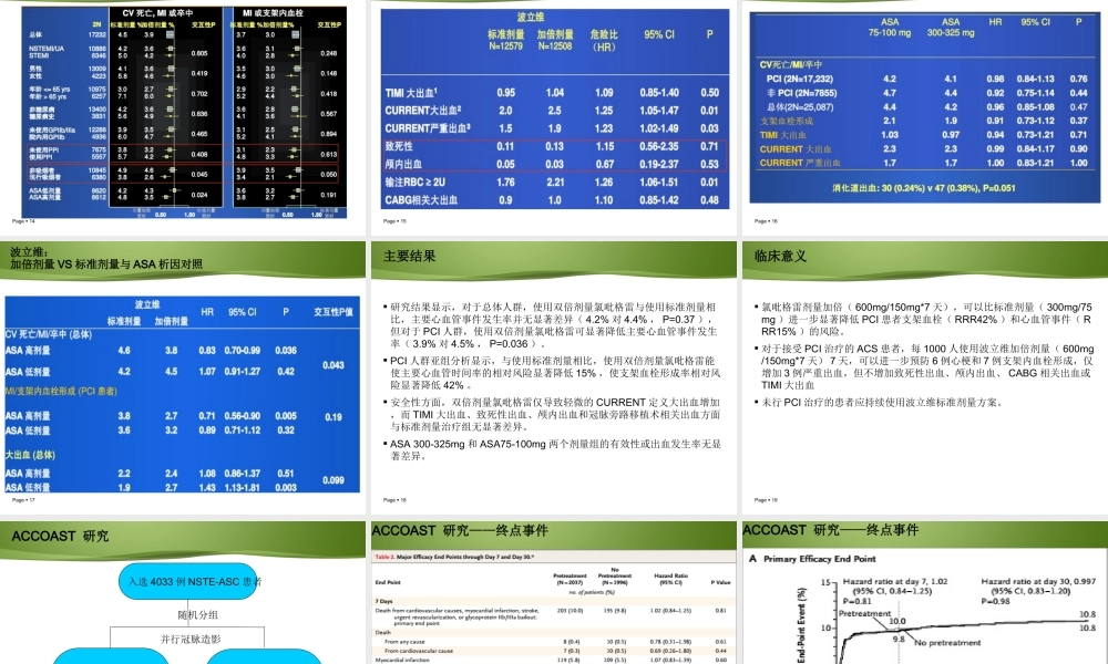 抗血小板聚集新进展(大型试验、指南汇总).ppt