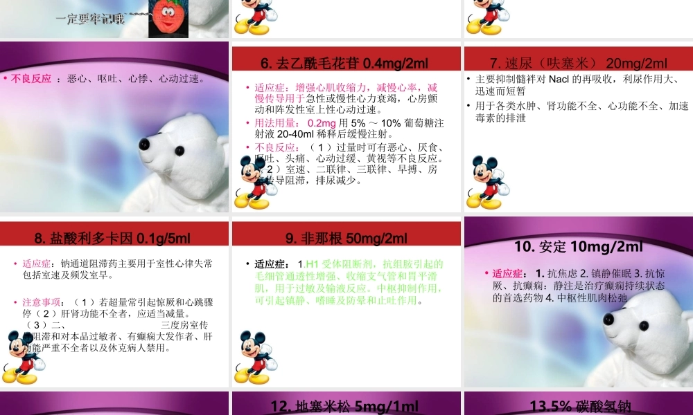 抢救药品作用.ppt