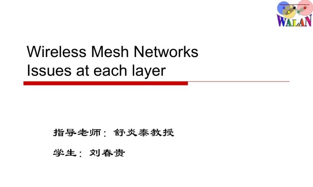 指导老师舒炎泰教授.ppt