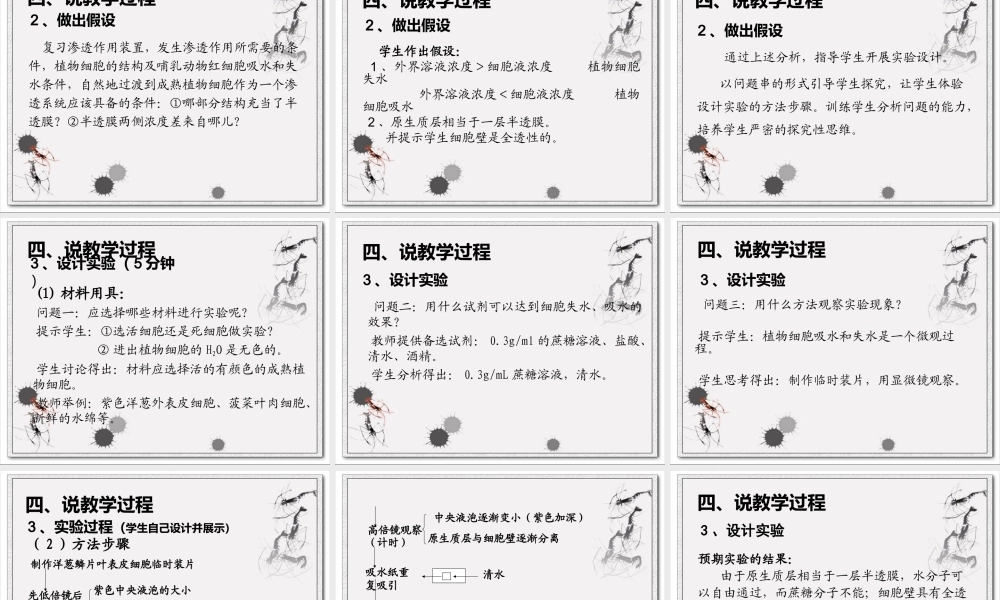 探究植物细胞失水和吸水说课.ppt