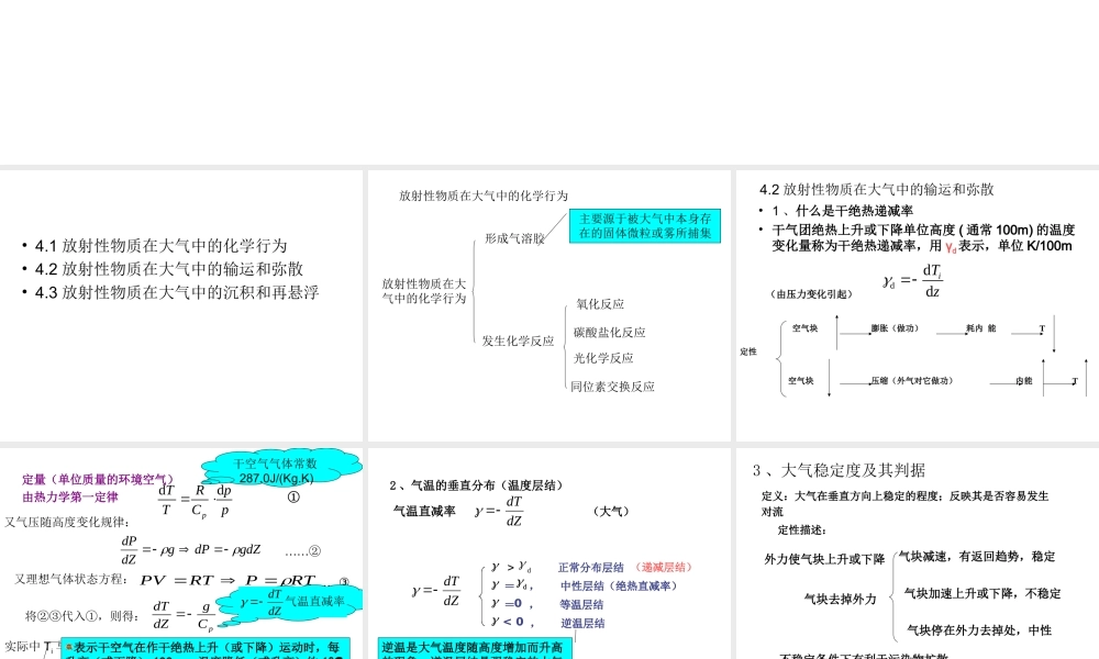 放射性物质在大气中的行为.ppt