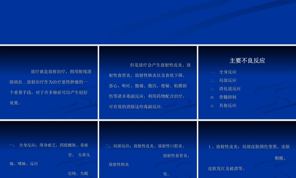 放疗不良反应用药.ppt